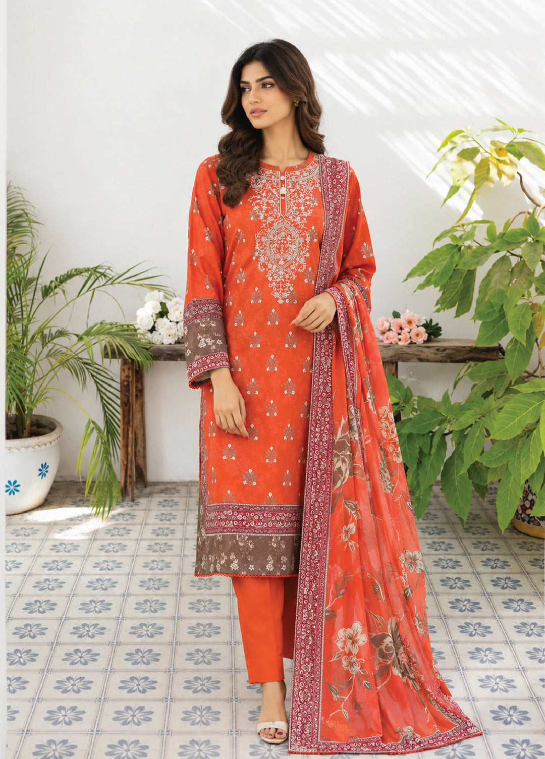 Daily Wear by HZ Textiles Unstitched Printed Lawn 3 Piece Suit PDW-1338 - Casual Collection