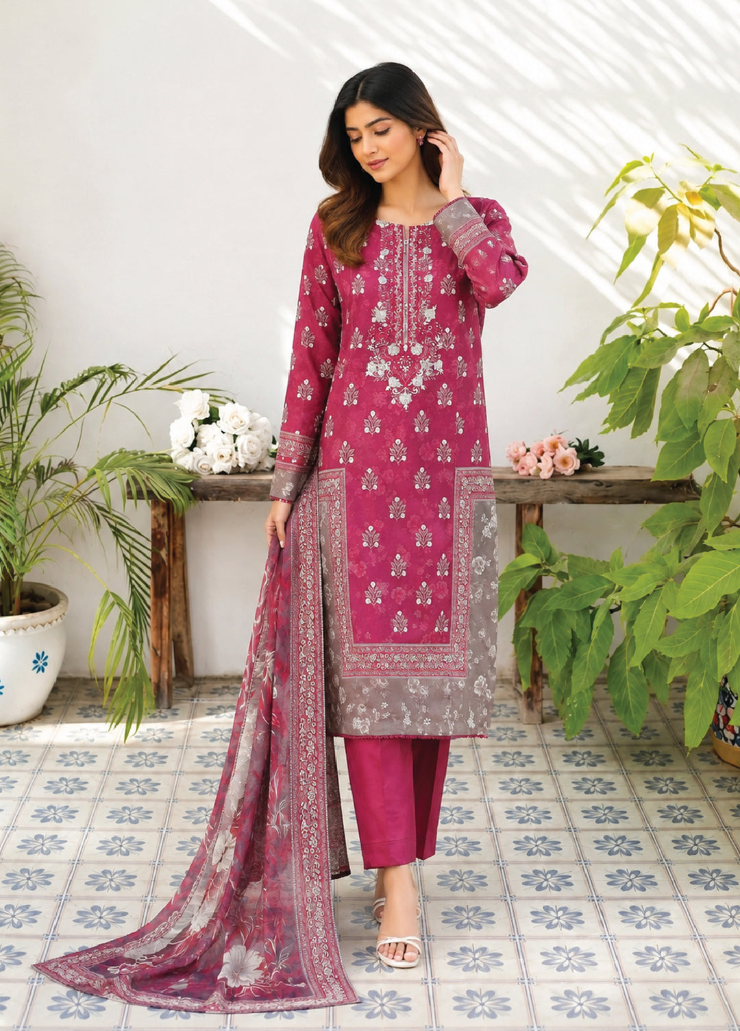 Daily Wear by HZ Textiles Unstitched Printed Lawn 3 Piece Suit PDW-1339 - Casual Collection