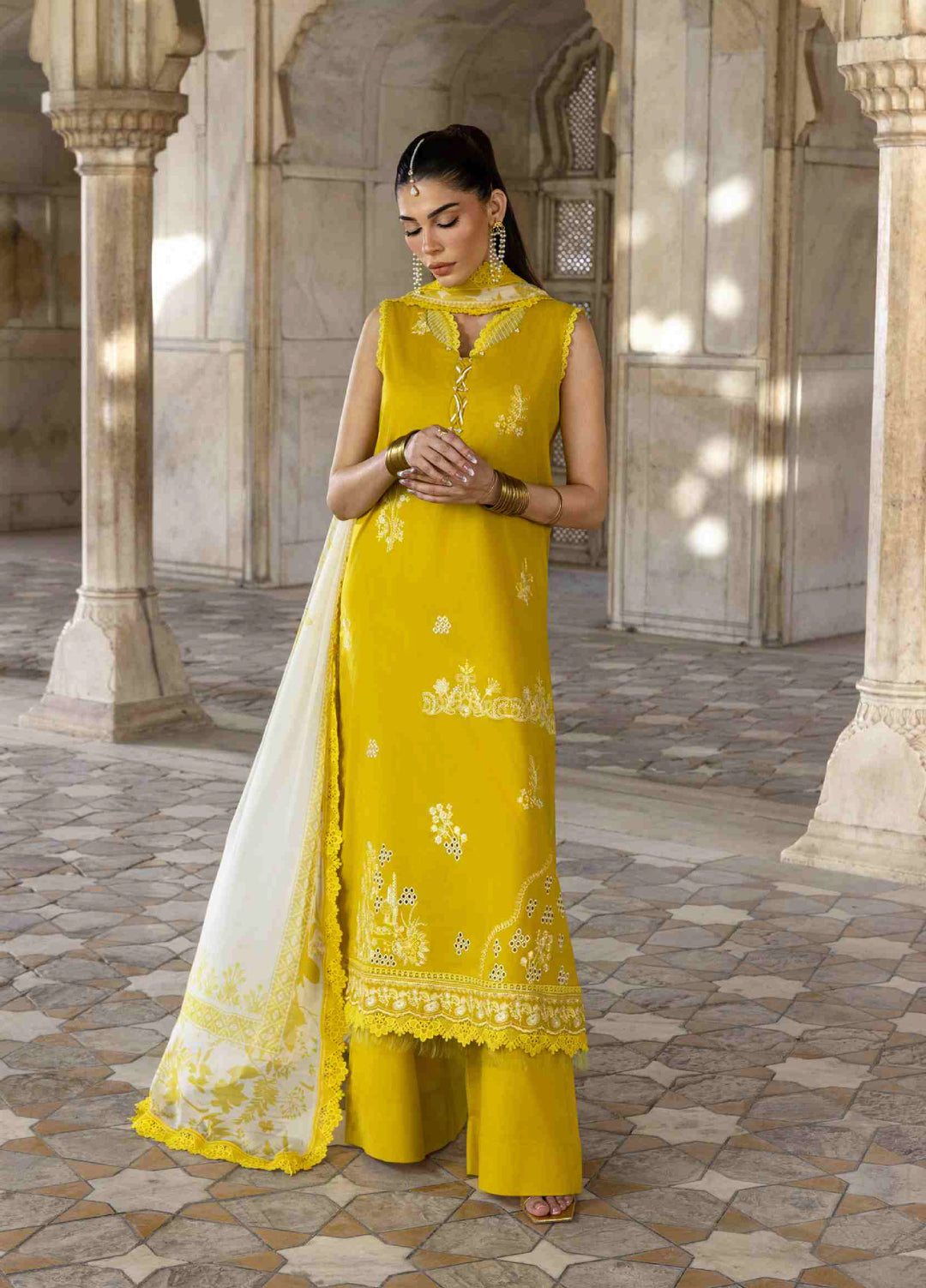 Manzil by Rashid Textiles Unstitched Embroidered Lawn 3 Piece Suit RT26UML D-580 - Casual Collection
