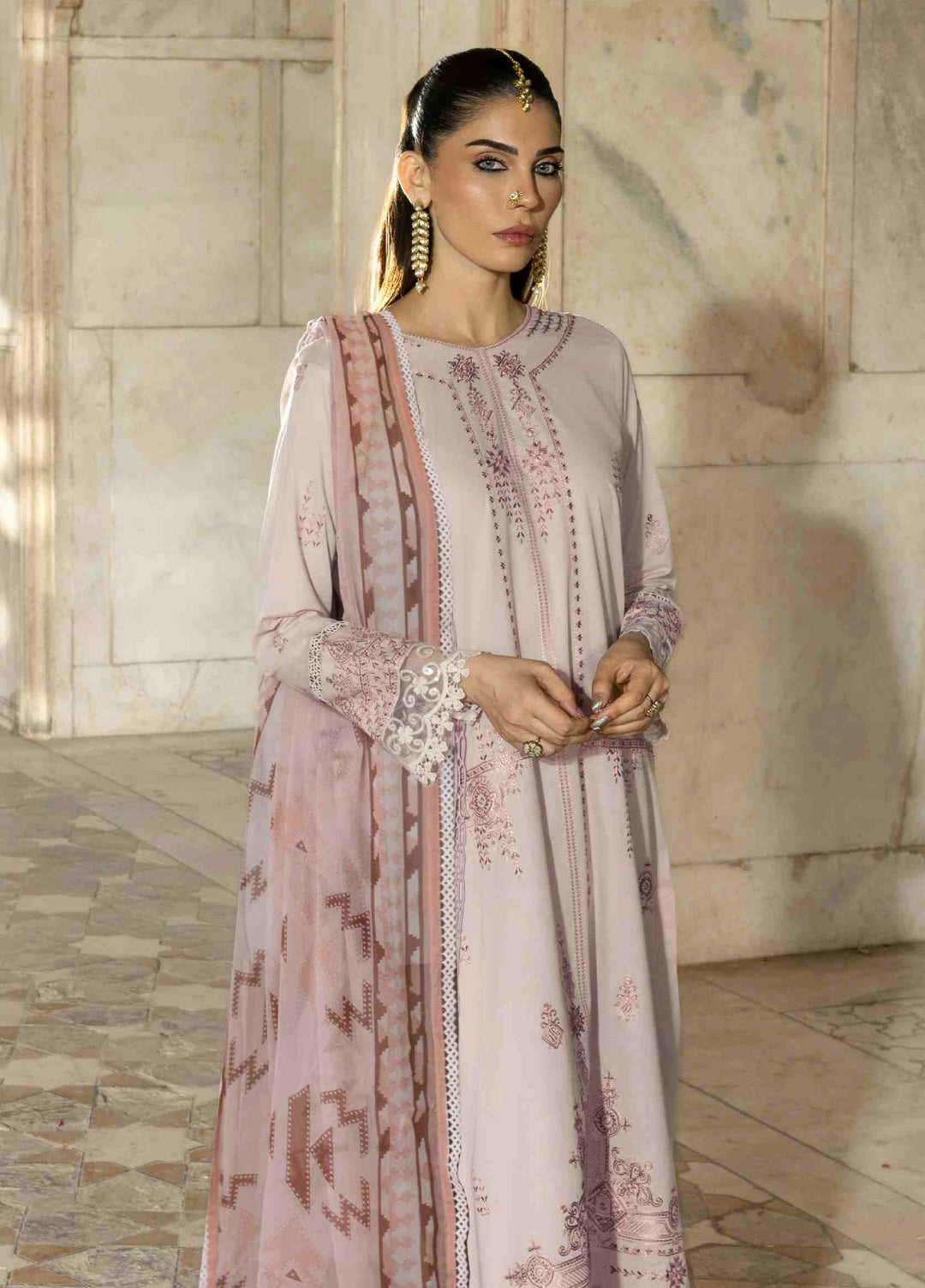 Manzil by Rashid Textiles Unstitched Embroidered Lawn 3 Piece Suit RT26UML D-579 - Casual Collection