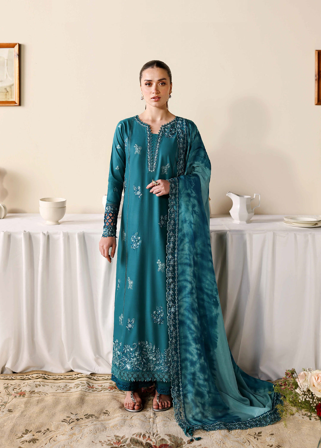 Azure Unstitched Embroidered Luxury Lawn 3 Piece Suit AZ26UAL 78 Sea Breeze - Eid Collection