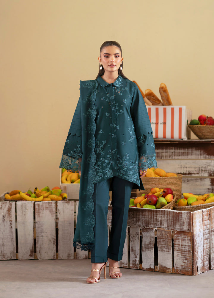 Ember by Mahnur Unstitched Lawn Embroidered 3 Piece Suit MN26UE EM-014 - Summer Collection