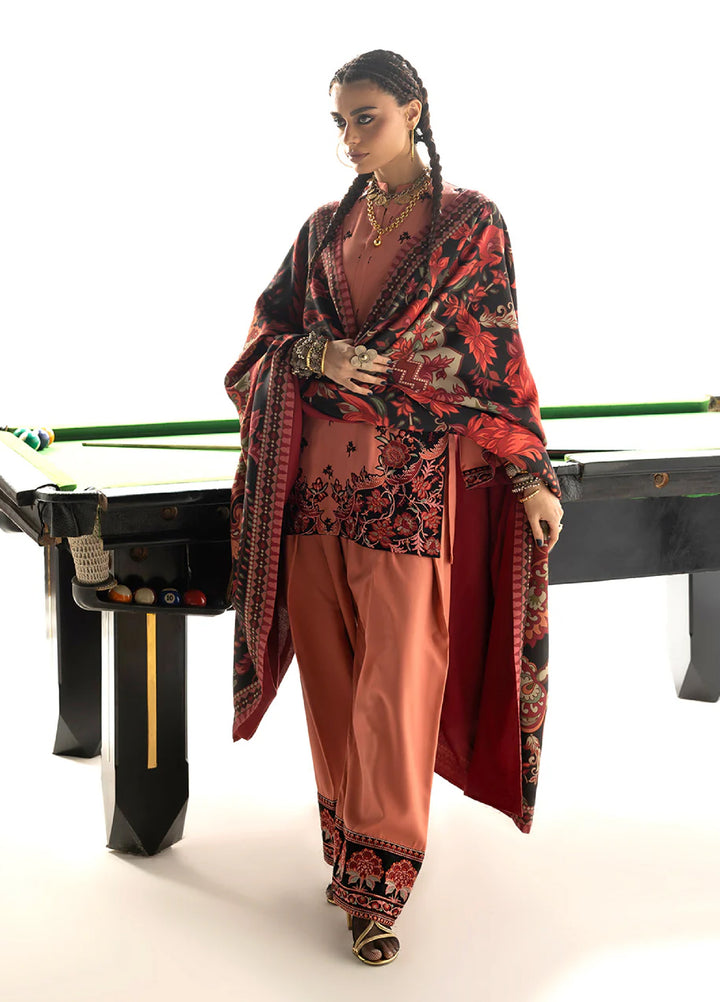 Zainab Chottani Unstitched Marina Twill With Shawl Embroidered Suits 3 Piece ZC25WS D-04 Zuri - Winter Collection