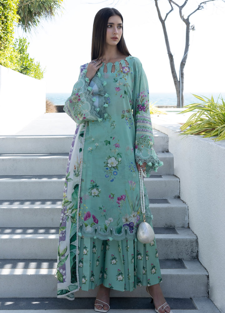 Santorini by Elaf Unstitched Lawn Printed 3 Piece Suit EL26US EPN-7A TEAL ME - Summer Collection