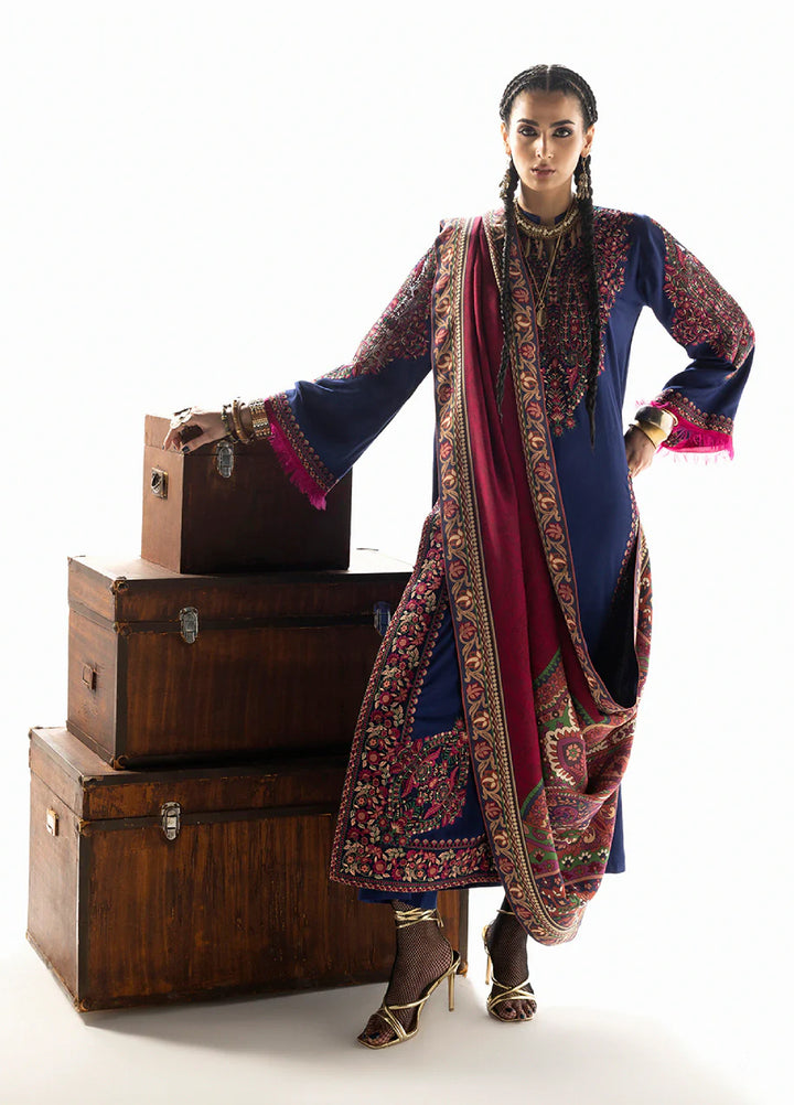Zainab Chottani Unstitched Marina Twill With Shawl Embroidered Suits 3 Piece ZC25WS D-09 Vilana - Winter Collection