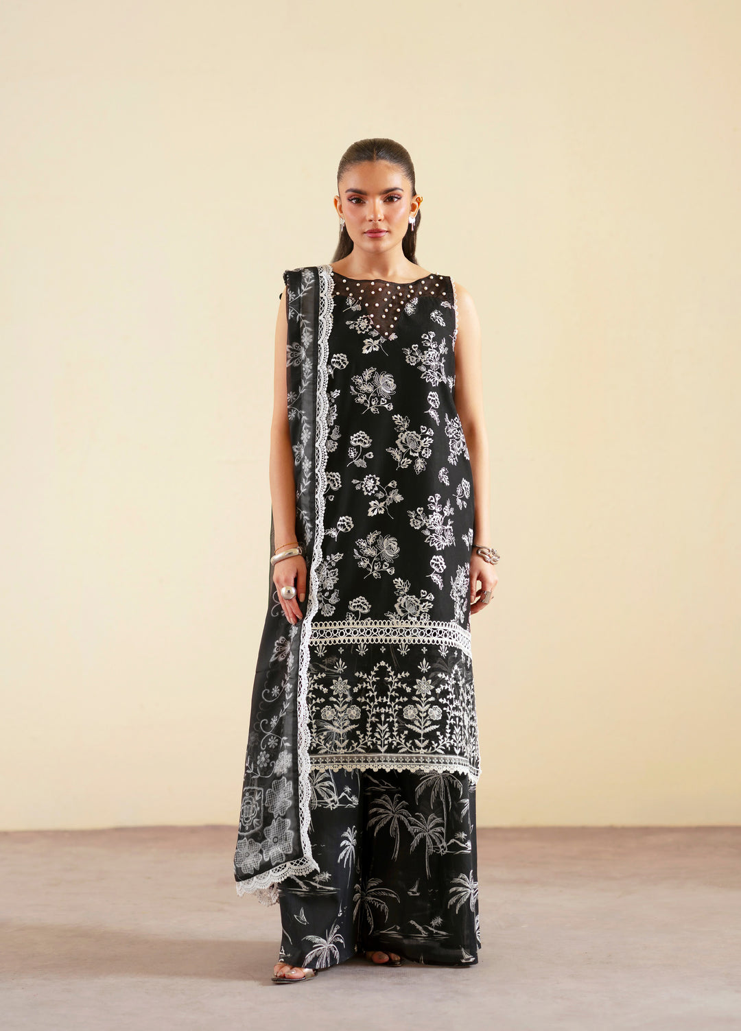 Ember by Mahnur Unstitched Lawn Embroidered 3 Piece Suit MN26UE EM-003 - Summer Collection