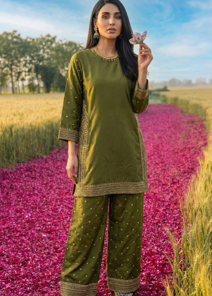 Noorma Kaamal RTW Embroidered Raw Silk Co Ords Set NK26PRS NK-RSE-10 - Festive Collection