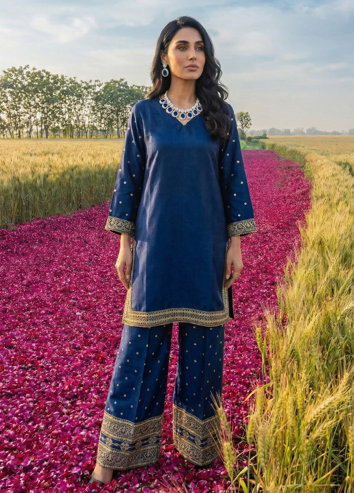 Noorma Kaamal RTW Embroidered Raw Silk Co Ords Set NK26PRS NK-RSE-07 - Festive Collection