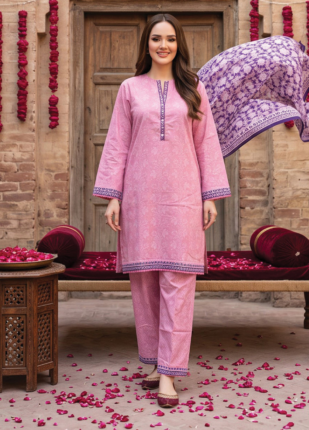 Regalia Textiles Women RTW Printed Lawn 3 Piece Suit RG26PPL D-06 - Casual Collection