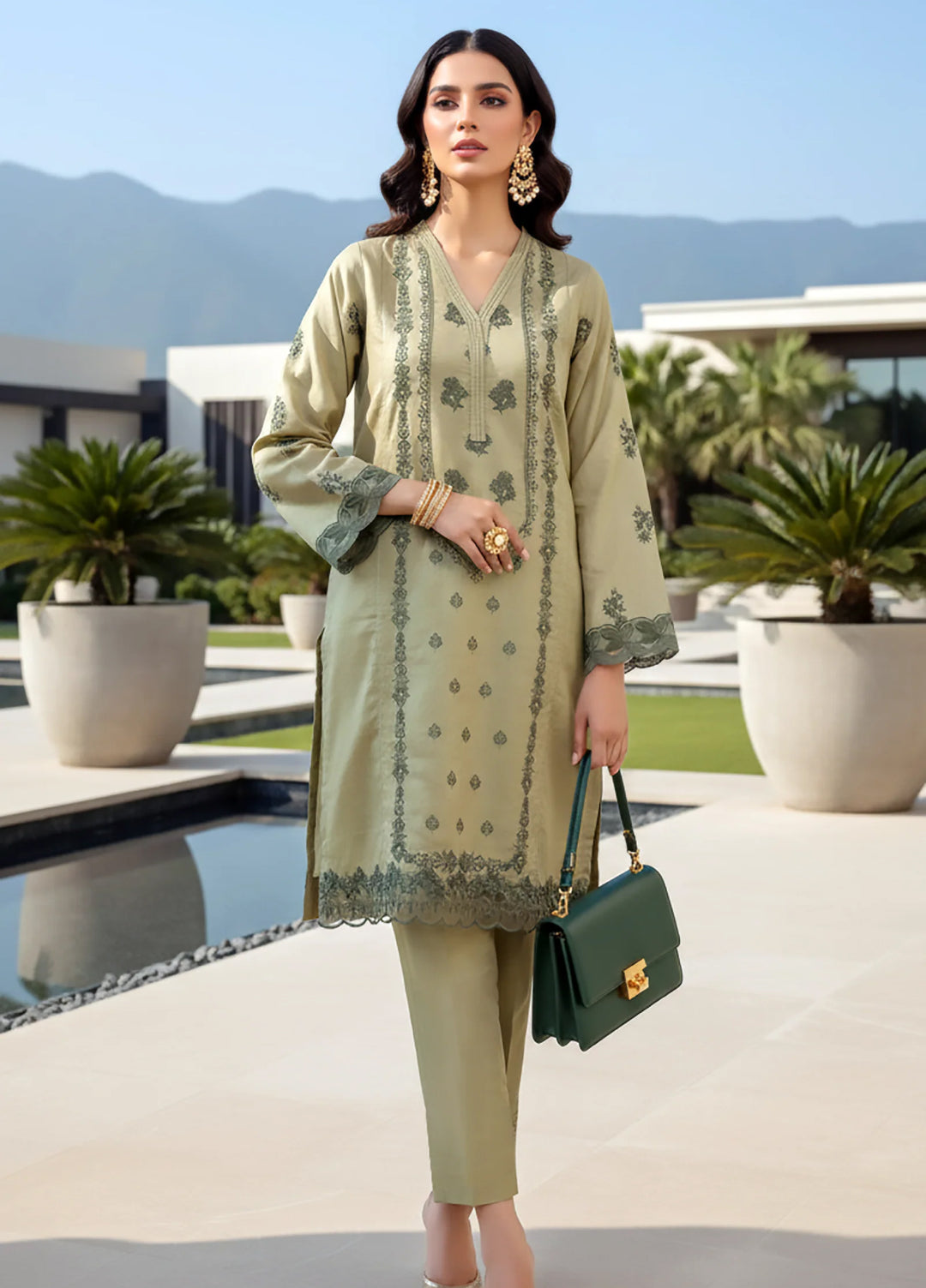 Lakhany Pret Embroidered Cotton Net 2 Piece Suit LSM-4050