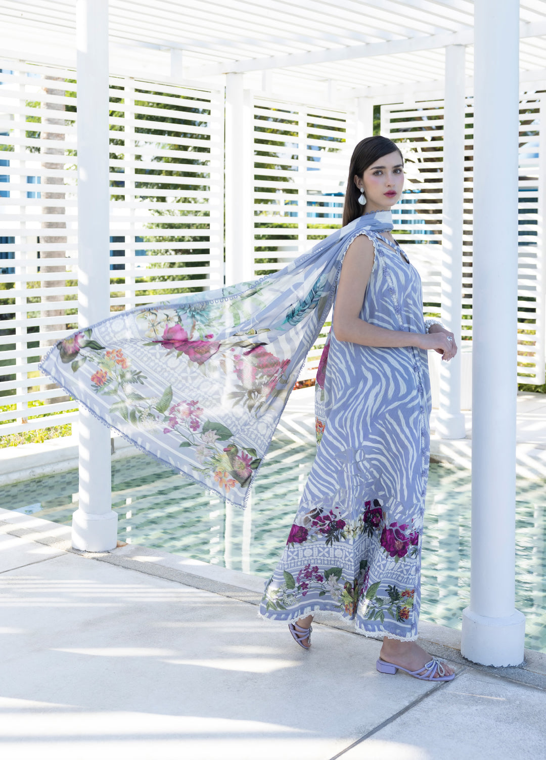 Santorini by Elaf Unstitched Lawn Printed 3 Piece Suit EL26US EPN-3B SEIRA - Summer Collection