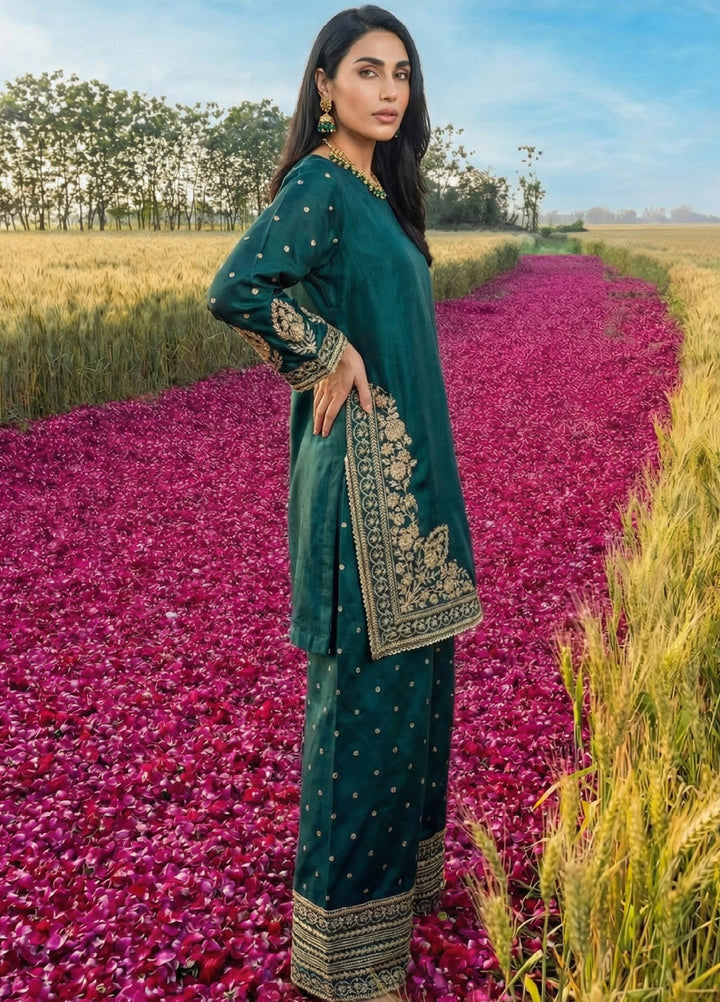 Noorma Kaamal RTW Embroidered Raw Silk Co Ords Set NK26PRS NK-RSE-09 - Festive Collection