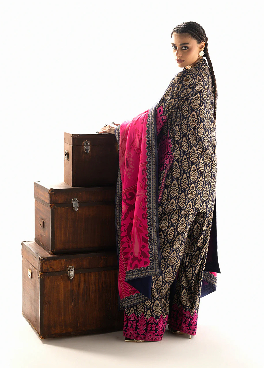 Zainab Chottani Unstitched Marina Twill With Shawl Embroidered Suits 3 Piece ZC25WS D-08 Kesia - Winter Collection