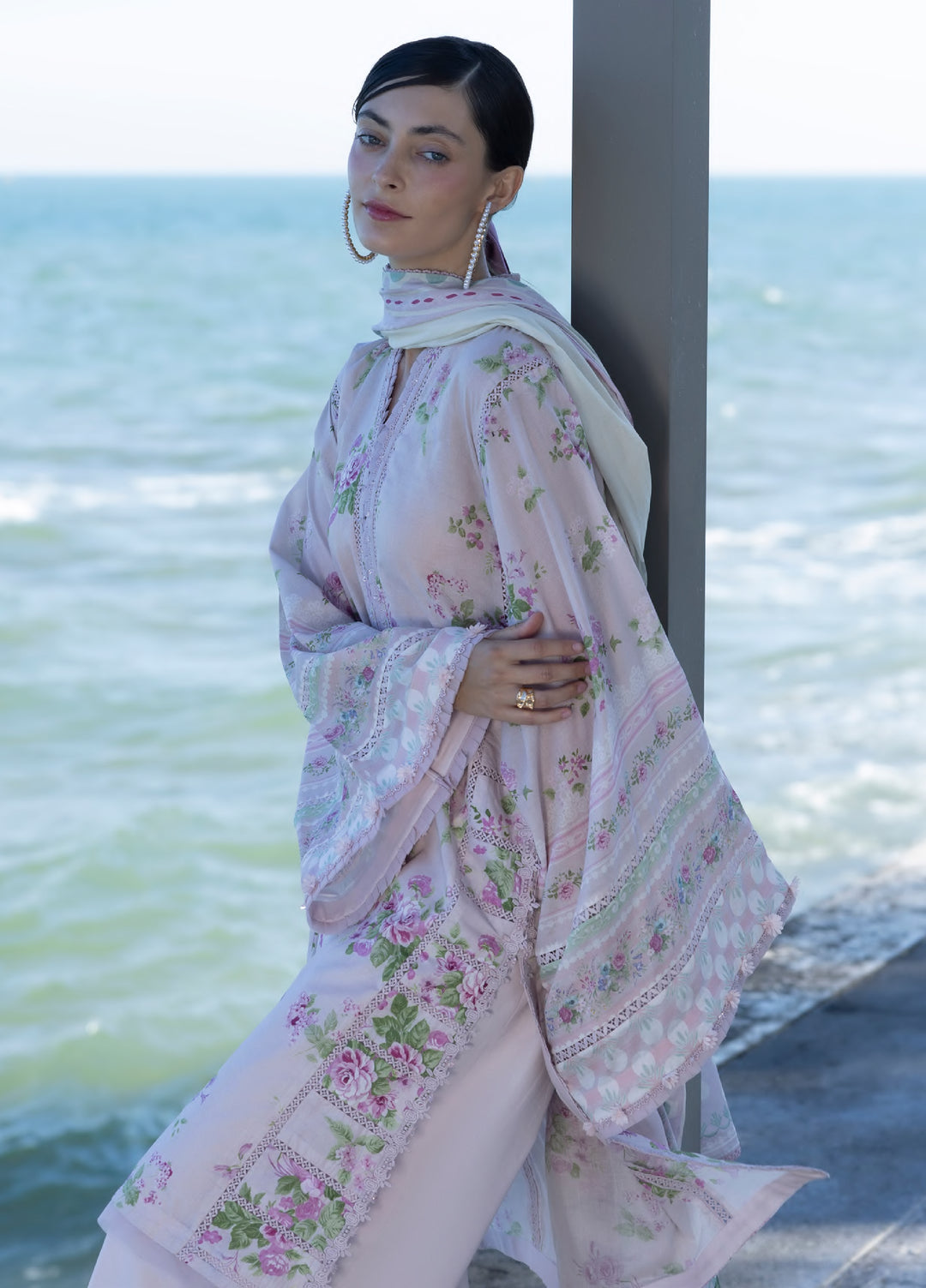 Santorini by Elaf Unstitched Lawn Printed 3 Piece Suit EL26US EPN-4B DOLL ME UP - Summer Collection