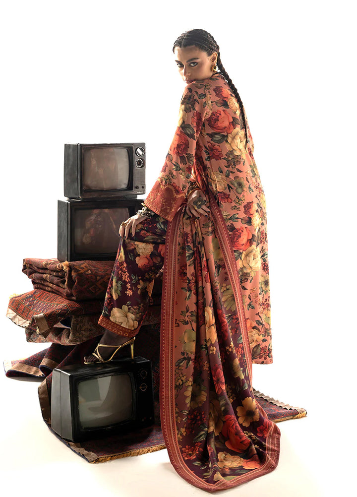 Zainab Chottani Unstitched Marina Twill With Shawl Embroidered Suits 3 Piece ZC25WS D-10 Abibi - Winter Collection