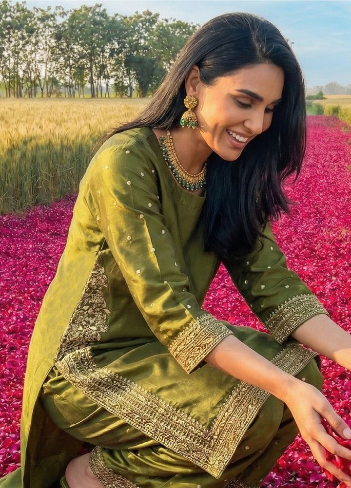 Noorma Kaamal RTW Embroidered Raw Silk Co Ords Set NK26PRS NK-RSE-10 - Festive Collection