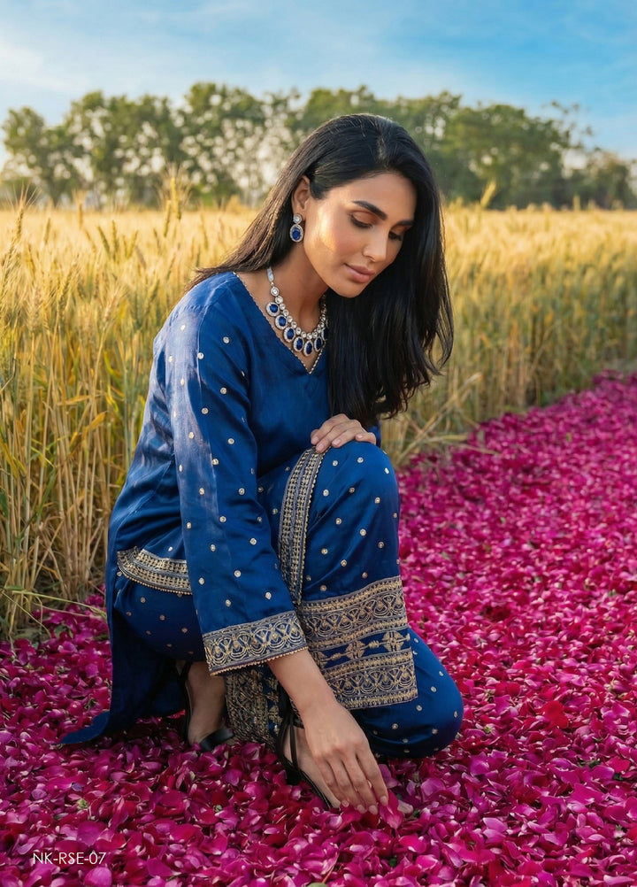 Noorma Kaamal RTW Embroidered Raw Silk Co Ords Set NK26PRS NK-RSE-07 - Festive Collection