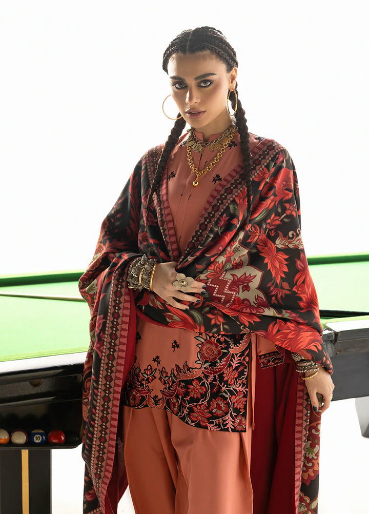 Zainab Chottani Unstitched Marina Twill With Shawl Embroidered Suits 3 Piece ZC25WS D-04 Zuri - Winter Collection