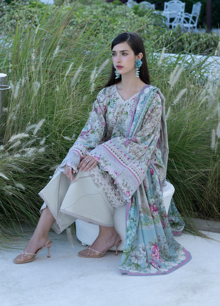 Santorini by Elaf Unstitched Lawn Printed 3 Piece Suit EL26US EPN-8B FAIRY TALE - Summer Collection