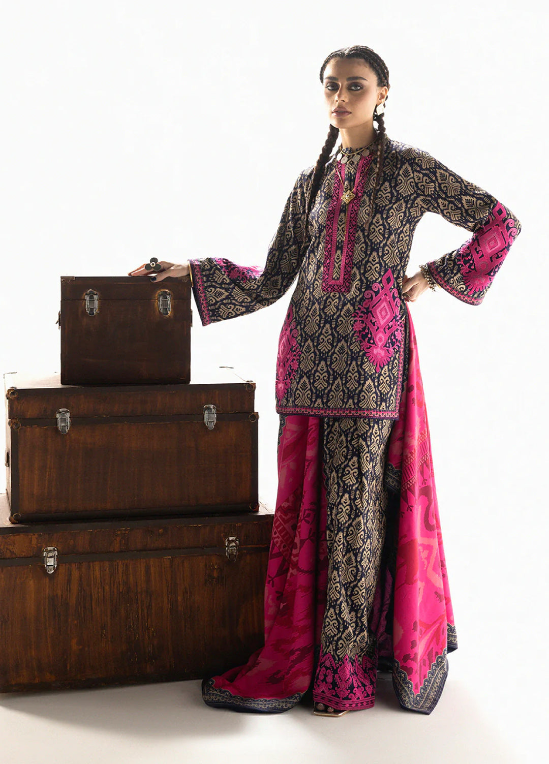 Zainab Chottani Unstitched Marina Twill With Shawl Embroidered Suits 3 Piece ZC25WS D-08 Kesia - Winter Collection