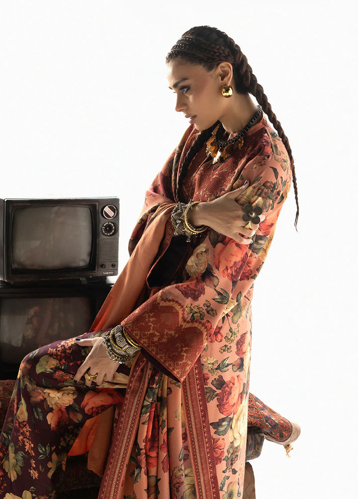 Zainab Chottani Unstitched Marina Twill With Shawl Embroidered Suits 3 Piece ZC25WS D-10 Abibi - Winter Collection