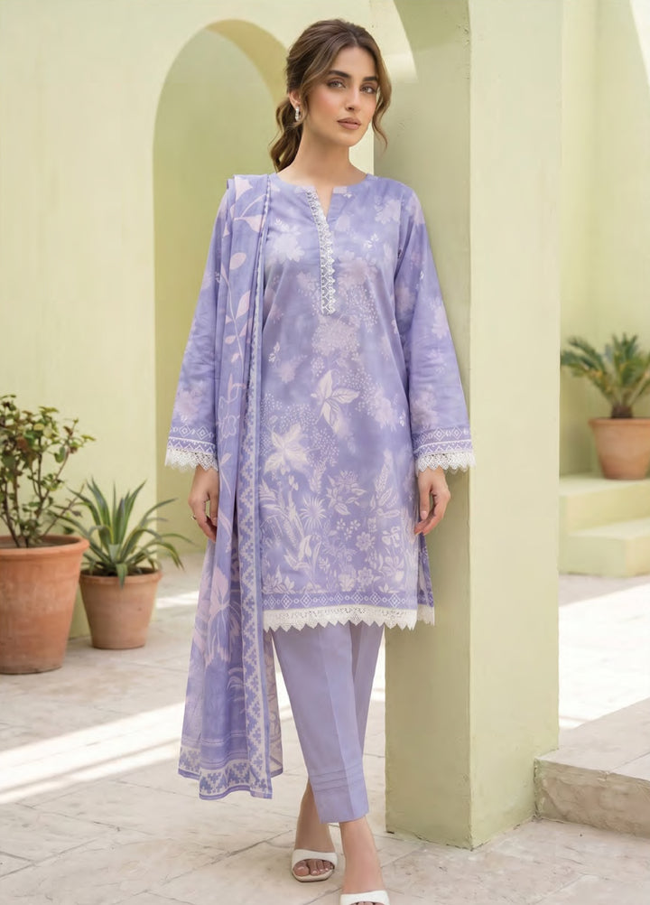 Lakhany Unstitched Printed Lawn 3 Piece Suit LSM26ULP LG-SG-0115 - Casual Collection