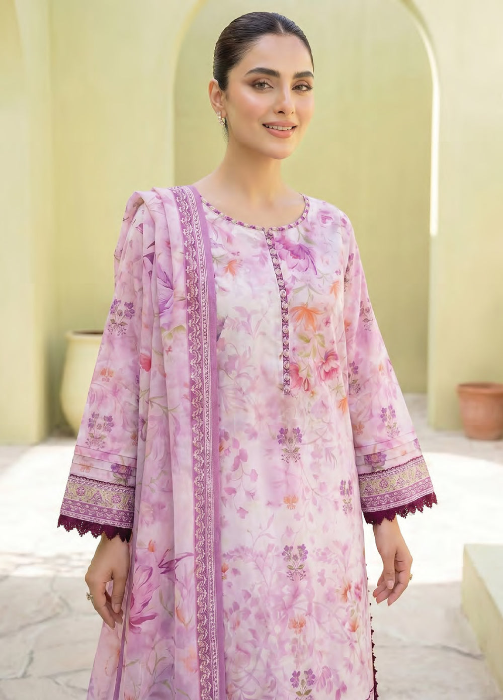 Lakhany Unstitched Printed Lawn 3 Piece Suit LSM26ULP LG-RL-0463 - Casual Collection