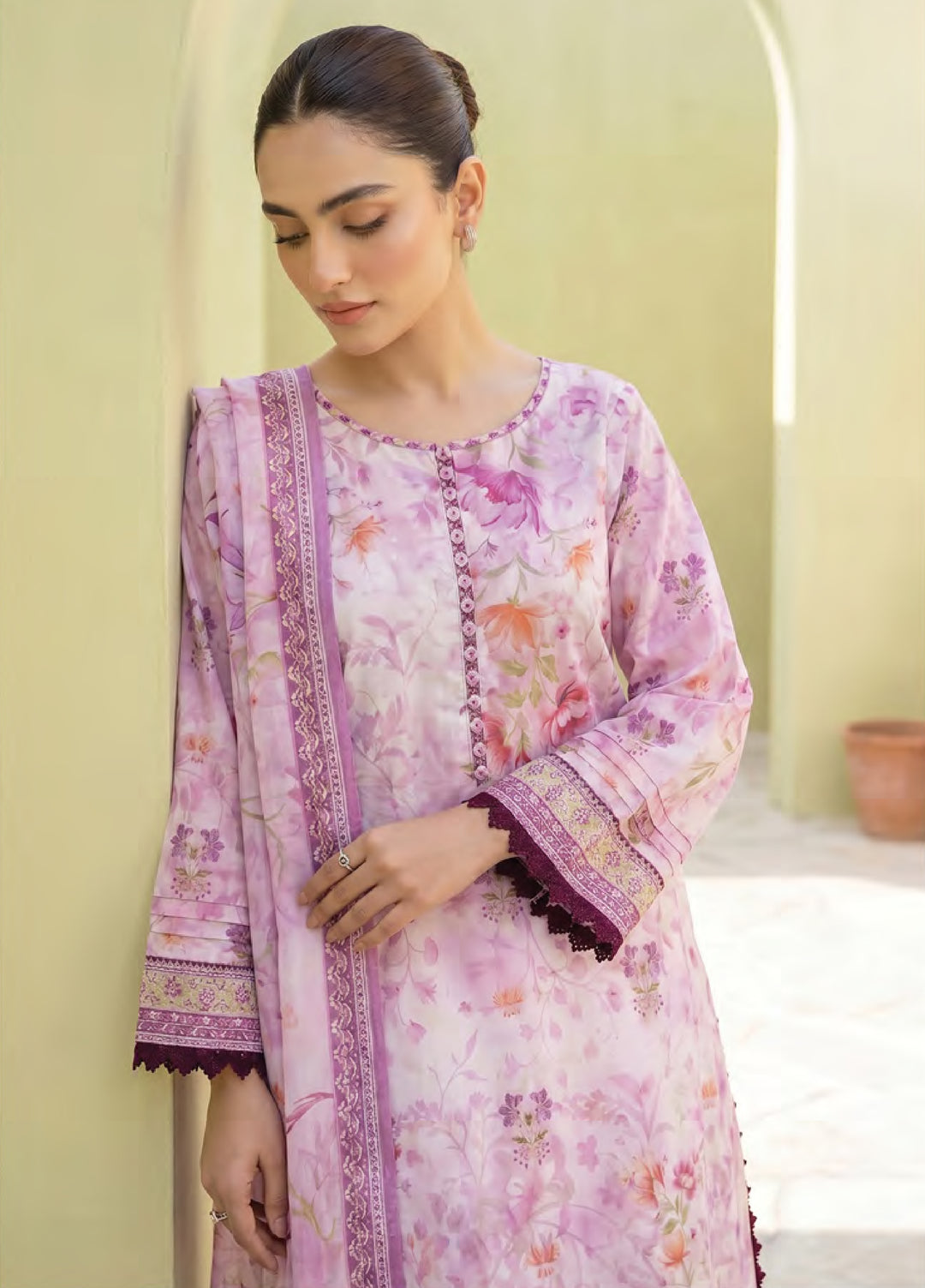 Lakhany Unstitched Printed Lawn 3 Piece Suit LSM26ULP LG-RL-0463 - Casual Collection