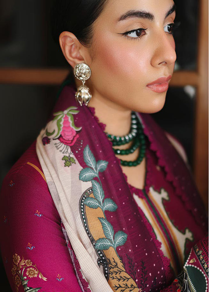 Qprints By Qalamkar Unstitched Linen Printed 3 Piece Suits QLM25PW QW-04 B Lacey - Winter Collection