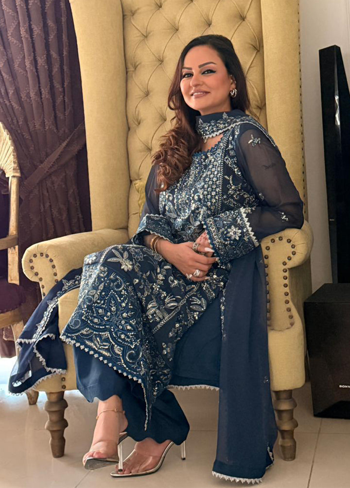 Maison d'or by Sahane Unstitched Embroidered Chiffon 3 Piece Suit CT-27002 NAEL - Festive Collection