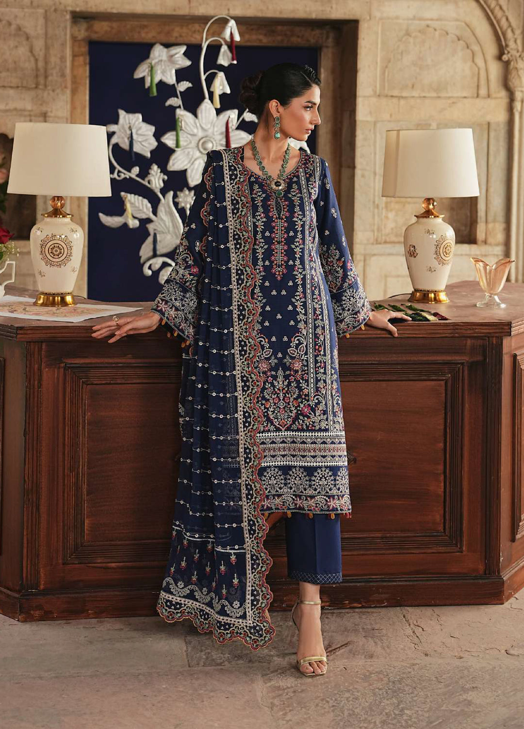 Gulaal Unstitched Embroidered Luxury Lawn 3 Piece Suit GL26USL VELMIRA LL-16 - Festive Collection