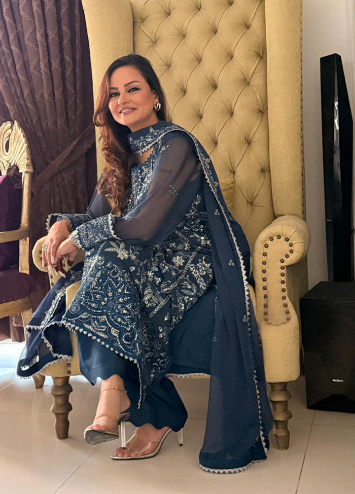 Maison d'or by Sahane Unstitched Embroidered Chiffon 3 Piece Suit CT-27002 NAEL - Festive Collection
