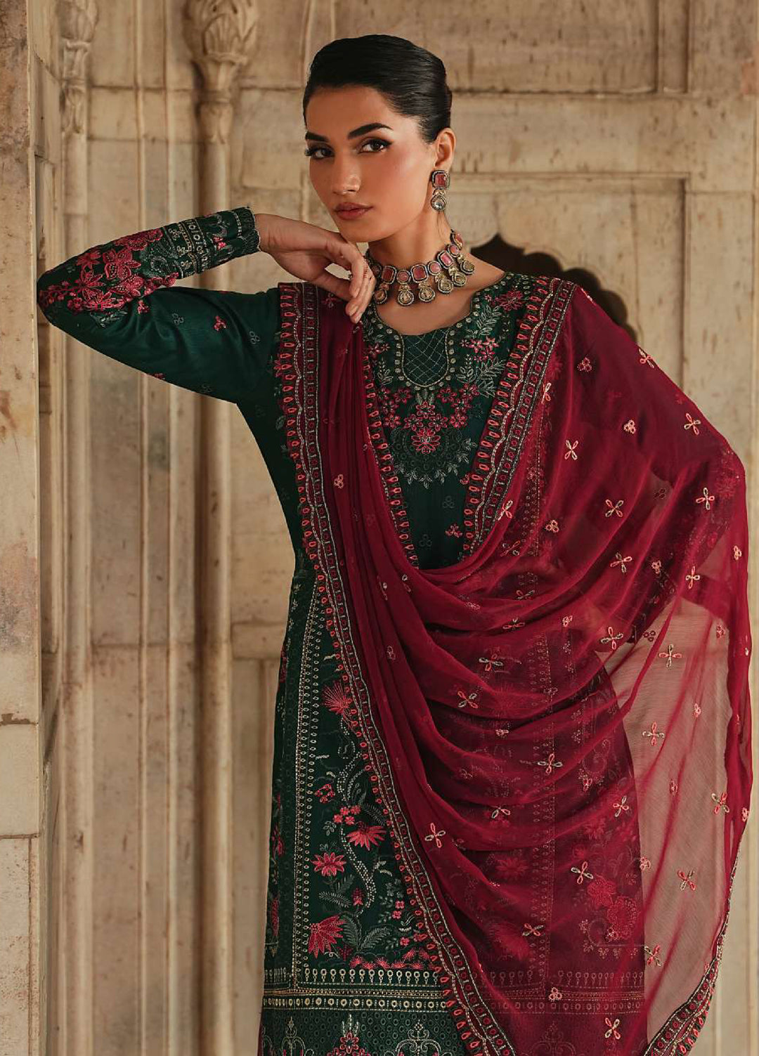 Gulaal Unstitched Embroidered Luxury Lawn 3 Piece Suit GL26USL SELORE LL-11 - Festive Collection