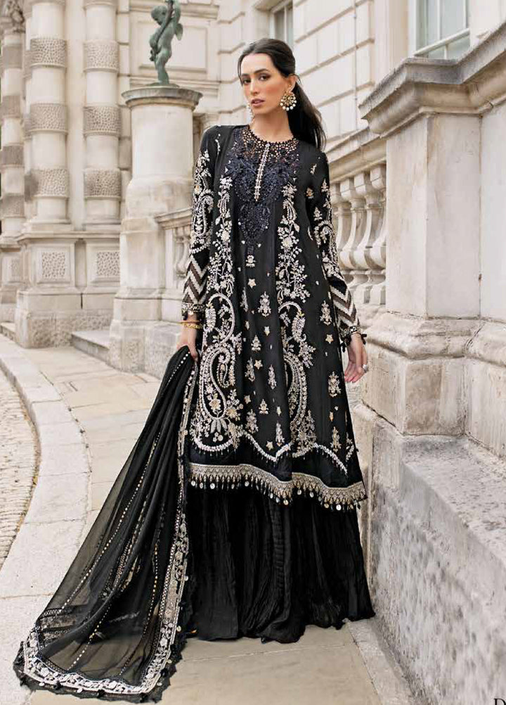 Soiree by Maria B Unstitched Raw Silk Embroidered Suits 3 Piece MB25SF D-3 - Formals Collection