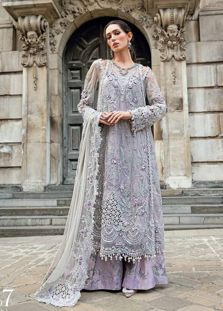 Soiree by Maria B Unstitched Net Embroidered Suits 3 Piece MB25SF D-7 - Formals Collection