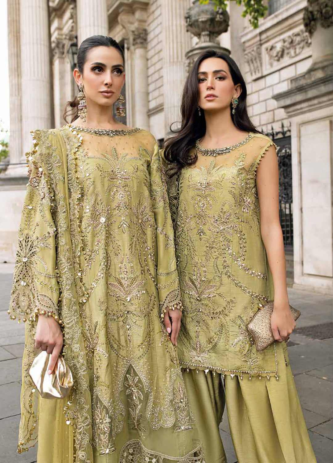 Soiree by Maria B Unstitched Raw Silk Embroidered Suits 3 Piece MB25SF D-8 - Formals Collection