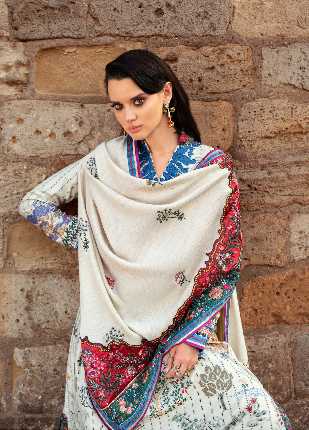 Lueur D Orient by Esmel Unstitched Viscose Suits 3 Piece EML25LW D-01 Ivoria - Winter Collection