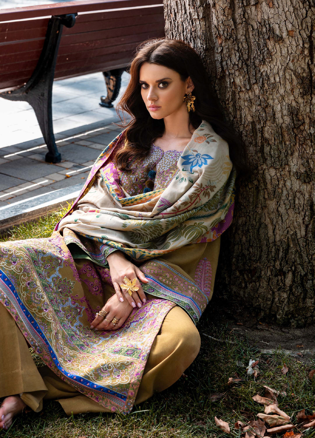 Lueur D Orient by Esmel Unstitched Crepe Suits 3 Piece EML25LW D-08 Aurelis - Winter Collection