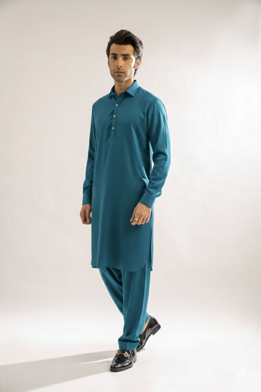 Edge Republic Mens RTW Shalwar Kameez Wash N wear Sea Green Premium  - Festive Collection