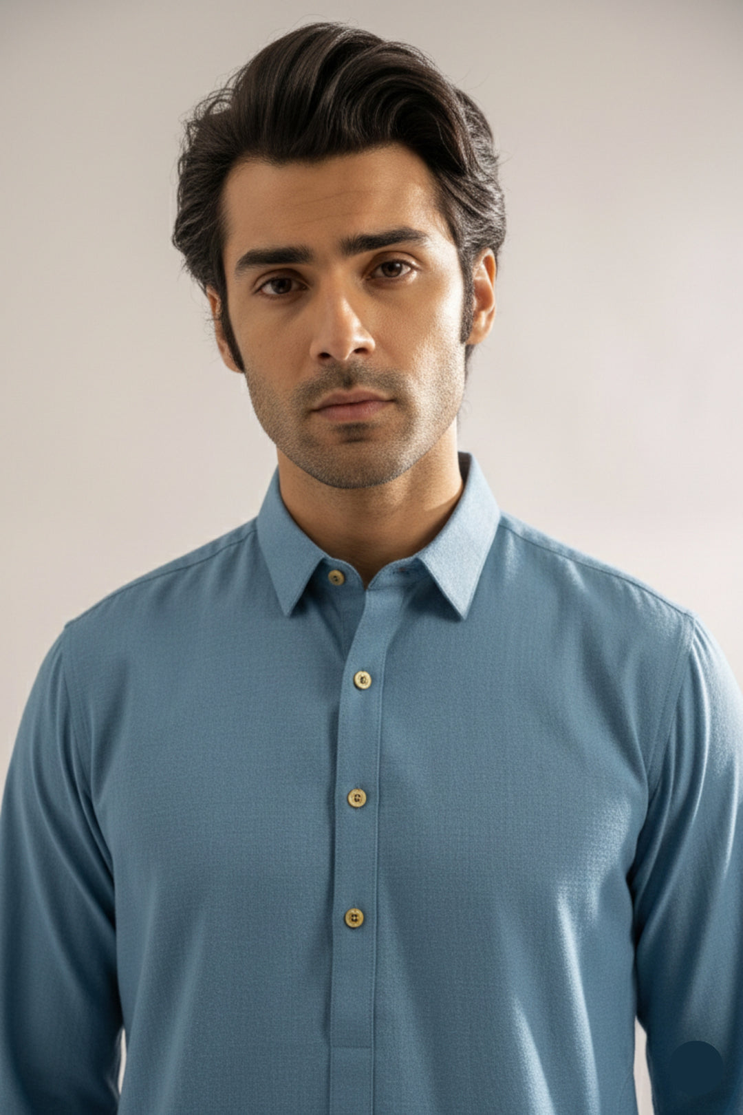 Edge Republic Mens RTW Shalwar Kameez Wash N wear Ice Blue Premium  - Festive Collection