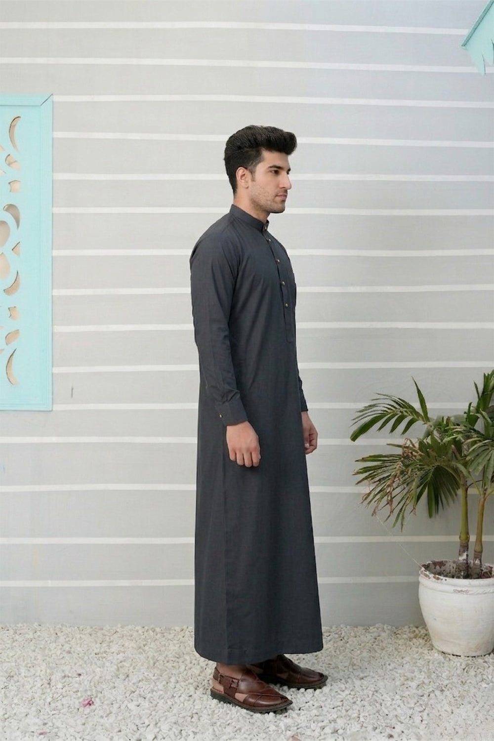 Royal Arabic Jubba by Edge Republic Mens RTW Solids Cotton Viscose 2 Piece Suit JB 025 Festive Collection