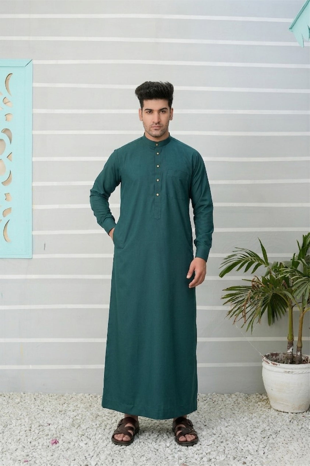 Royal Arabic Jubba by Edge Republic Mens RTW Solids Cotton Viscose 2 Piece Suit JB 021 Festive Collection