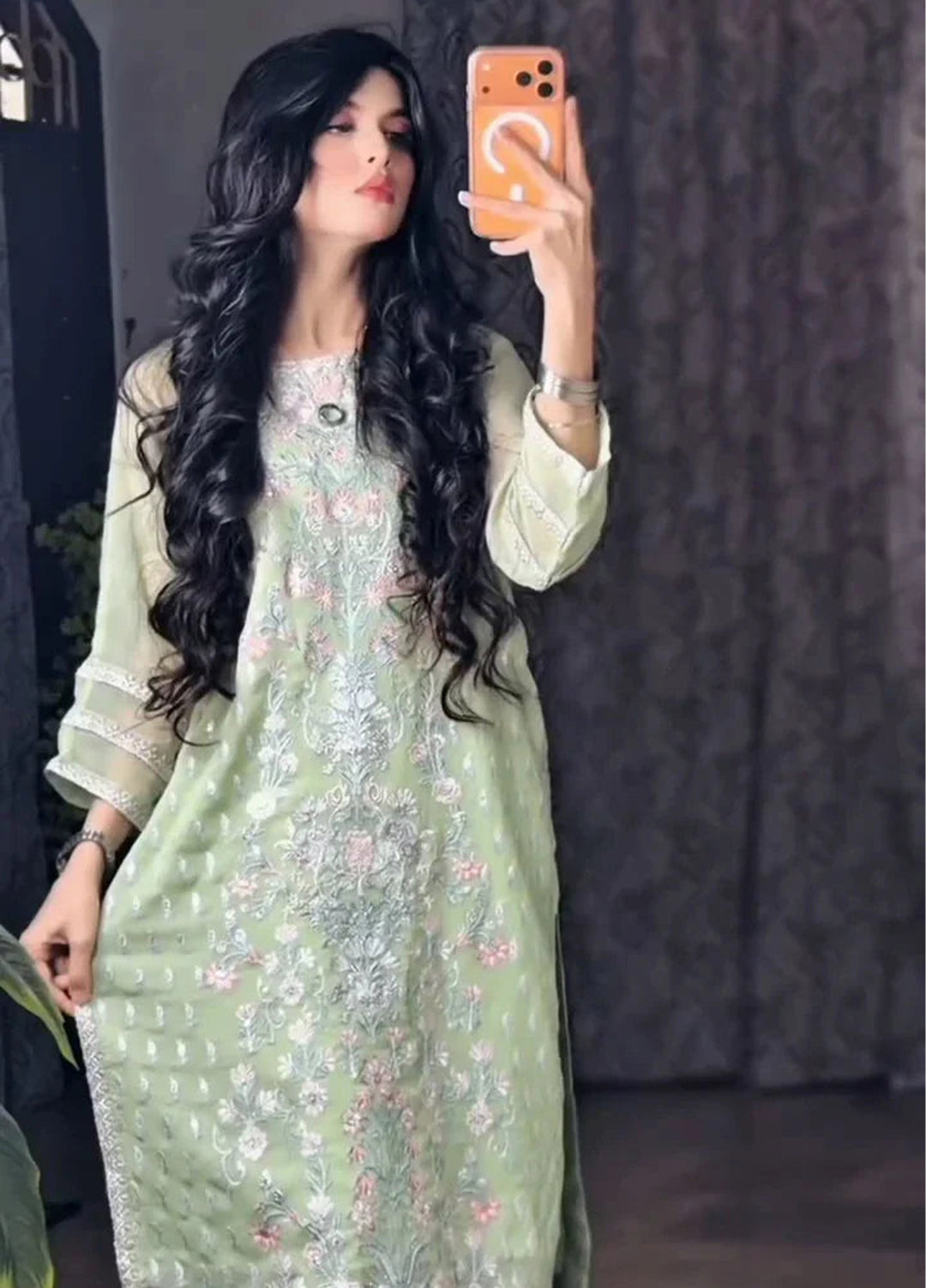 Urban Cut RTW Embroidered Chiffon Co-Ord Sets Suit C-29 - Casual Collection