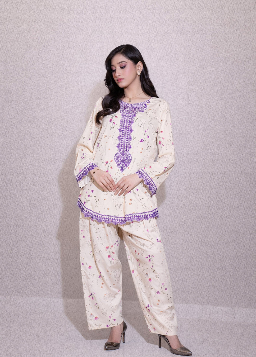 Urban Cut RTW Embroidered Cotton Co-Ord Sets Suit C-43 - Casual Collection