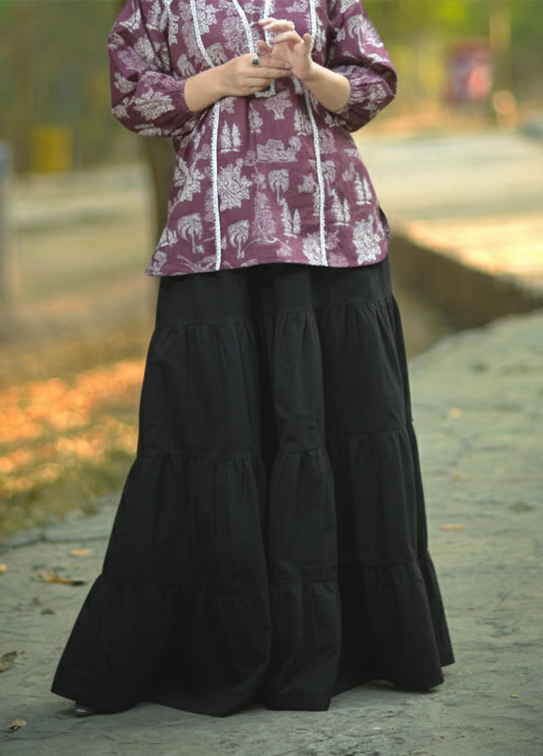 Urban Cut RTW Solids Cotton 1 Piece Black Maxi Casual Collection