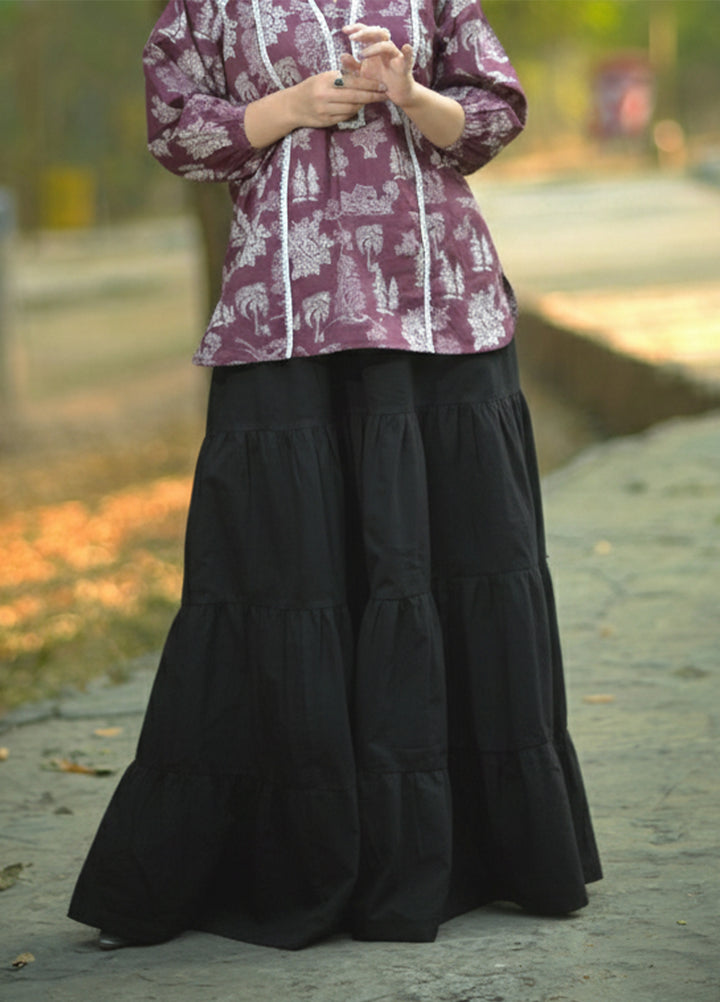 Urban Cut RTW Solids Cotton 1 Piece Black Maxi Casual Collection