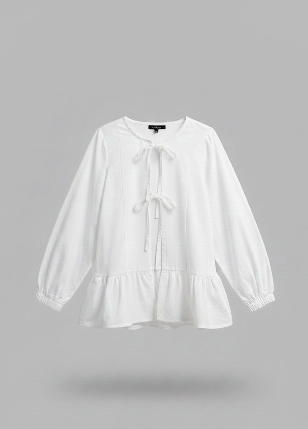 Urban Cut RTW Solids Cotton 1 Piece White Peplum Shirt Casual Collection