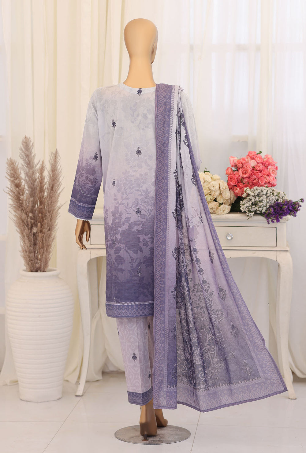 Virsa by HZ Textiles Unstitched Embroidered Lawn 3 Piece Suit VEC-1209 - Casual Collection