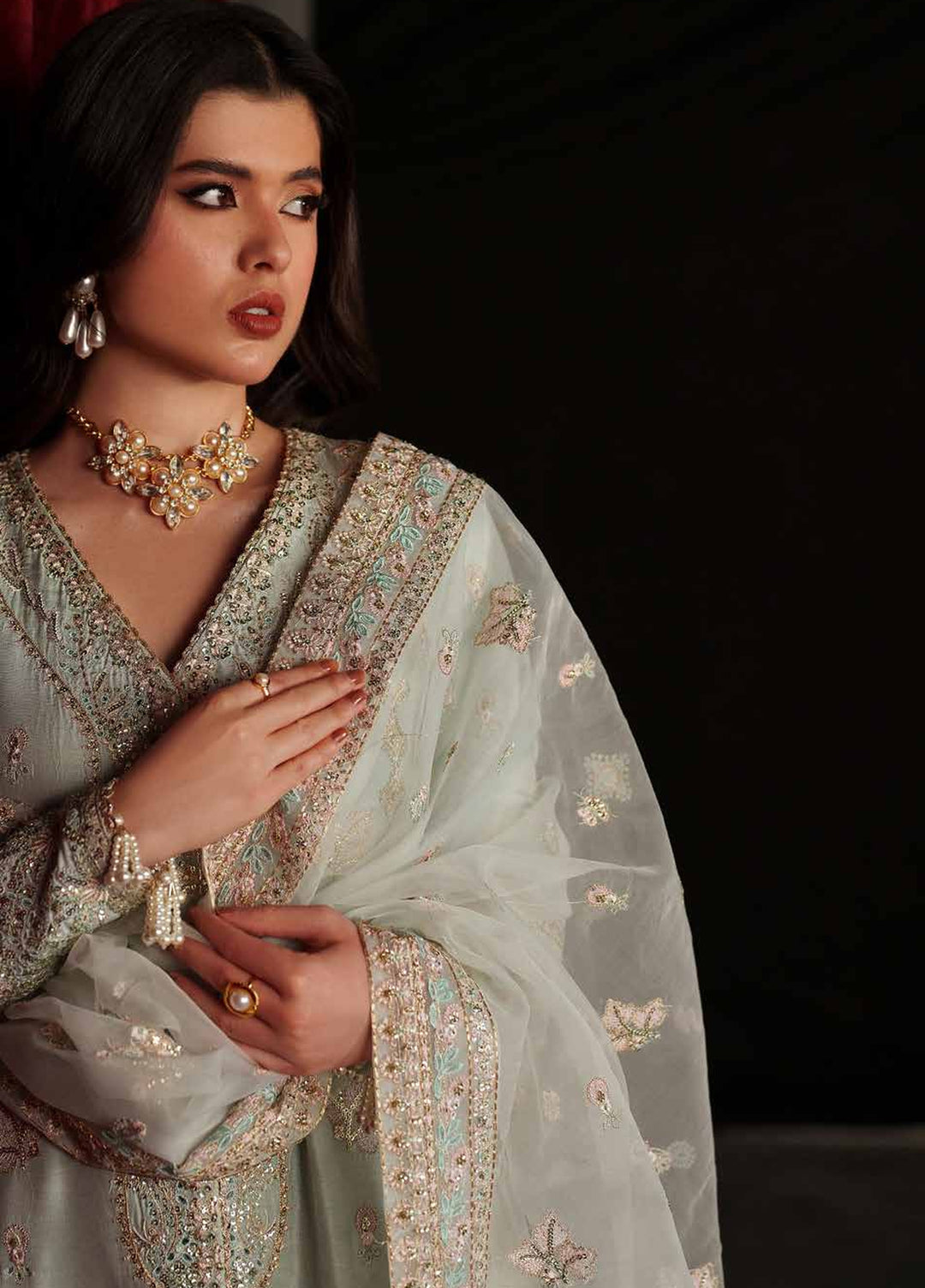 Verve Silk Edit by Emaan Adeel Unstitched Embroidered Raw Silk 3 Piece Suit EA26UVF Venezia - Festive Collection