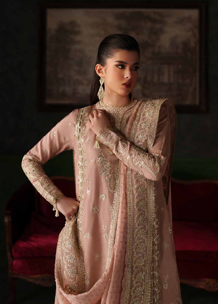 Verve Silk Edit by Emaan Adeel Unstitched Embroidered Raw Silk 3 Piece Suit EA26UVF Vesper - Festive Collection